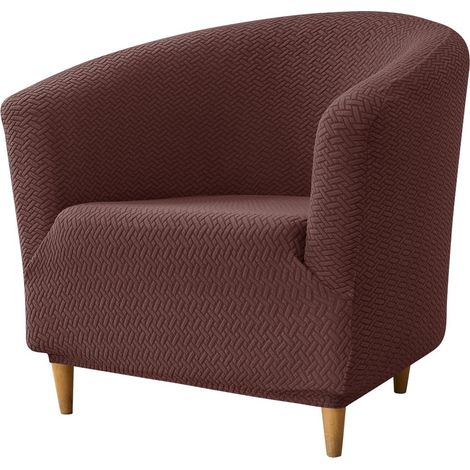 Fodera monopezzo in morbido jacquard elasticizzato per poltrona e sedia a sdraio (marrone) (1/5)