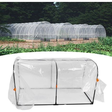 Túnel de propagación grande de 100 x 50 x 55 cm con película de plástico transparente y estructura de soporte para jardín y balcón, protección contra heladas y viento. (1/5)
