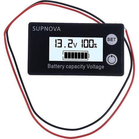Indicateur de capacité de batterie étanche CC 12 V 24 V 48 V 72 V Plomb-acide Lithium LiFePO4 Voiture Moto Voltmètre de panneau (1/5)