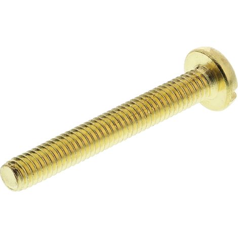 Vis à métaux RS PRO M4 à tête Cylindrique fendue en Laiton, 30mm ( Prix pour Sachet de 100 ) (1/2)