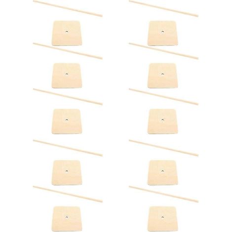 Wandaufsteller aus Holz, quadratische Halterung mit einsteckbarem Stab, ideal zur Dekoration eines Hochzeits- oder Kindergeburtstagstisches. (1/5)