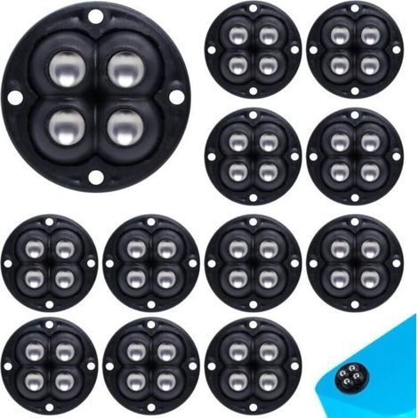 12 Small Furniture Casters, 360° Spherical Casters, 4 Ball Bearing Furniture Casters, Self-Adhesive and Sturdy for Boxes (1/4)