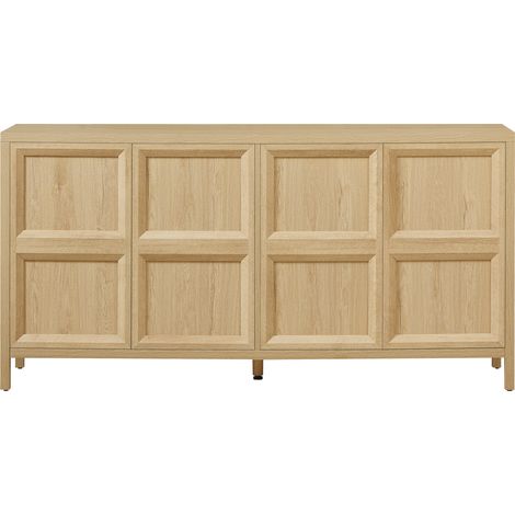 Moderne MDF-Kommode in Eichenoptik 160x40x80 cm mit Tip-On und Soft-Close (1/5)