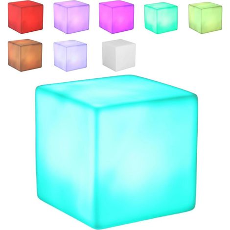 Cube Lumineuse LED Cube Veilleuse 7 Couleurs Variable Changement de Couleur Lampe Lumineux LED (1/5)