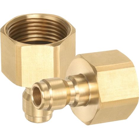 2Pcs Adapter for Pressure Washer, Quick Coupling Male 1/4" to Female M22 Brass Rotating Adapter for Pressure Washer Hose (1/5)