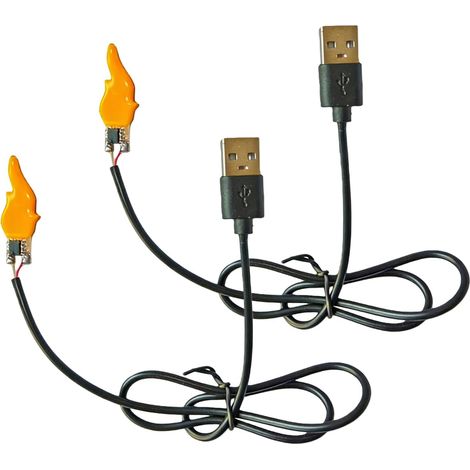 Lot de 2 guirlandes lumineuses à flamme vintage USB 5 V Candélabre pour décoration d'intérieur (1/5)