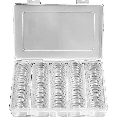100 Stück 25-mm-Münzaufbewahrungskapseln, Halter, Organizer-Box für Münzsammler, Geschenk (1/5)