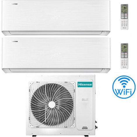 Climatizzatore Condizionatore Hisense Energy Pro X con Wifi R32 Dual Split Inverter 9000 + 18000 BTU con U.E. 3AMW52U4RJC Classe A++/A+