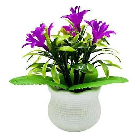 Plantes artificielles en pot, 5 têtes d'orchidées, centre de table pour la maison ou le bureau, fleurs artificielles pour mariageviolet (1/5)