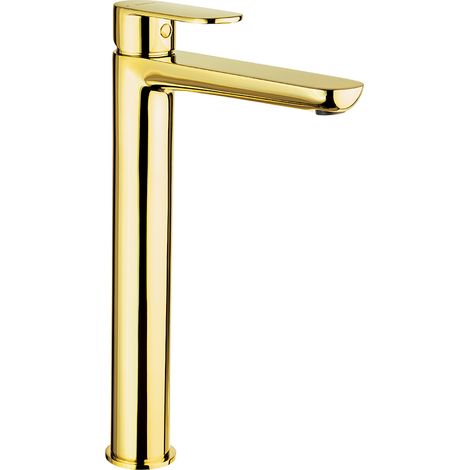 Waschbeckenarmatur, hoch in gold ALPINIA-30, B/H/T ca. 5/32/21 cm (1/3)
