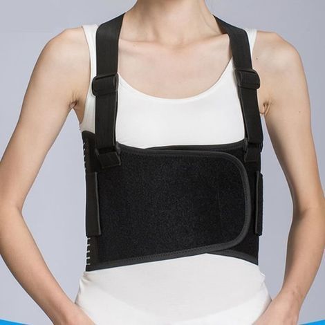 SURENHAP Cintura di compressione toracica, supporto toracico, cintura ortopedica per parafarmacia, zaino M (1/4)