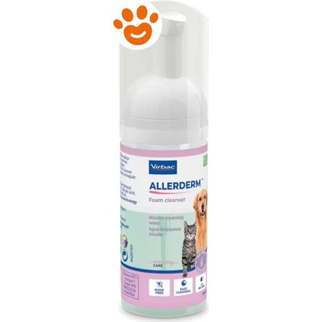 Virbac Dog&Cat Allederm Foam Cleanser - Confezione 100 ml - Igiene Cane