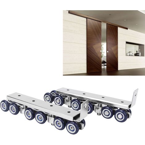 1 paire de roulettes pour porte coulissante (12 pouces), quincaillerie, roulettes de suspension, roulettes silencieuses pour rail. (1/5)