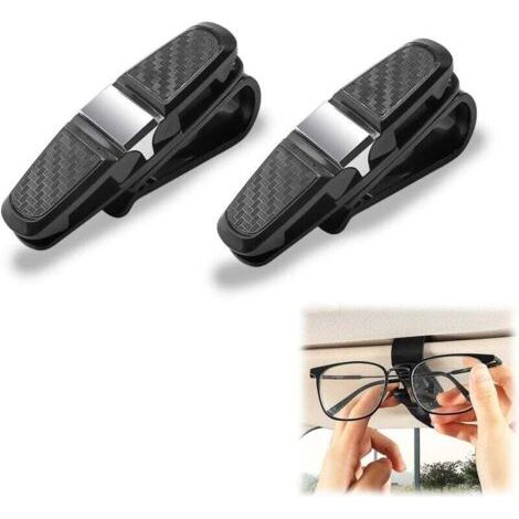 Set mit 2 Auto-Windschutzscheiben-Brillenclips, Auto-Brillenhalter, um 180 Grad drehbarer Auto-Brillenclip für die Auto-Windschutzscheibe