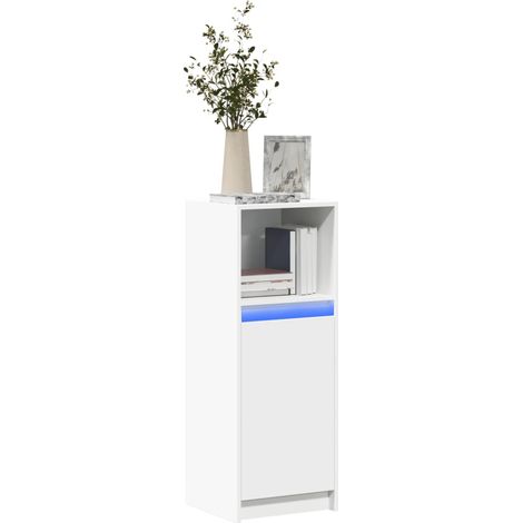 vidaXL Sideboard with LED White 38x34x100 cm Engineered Wood
