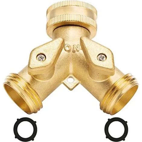 Nouvel adaptateur de raccord de tuyau d'arrosage, pièce de rechange durable pour séparateur de tuyau, joint en caoutchouc avec 2 vannes