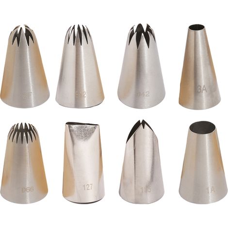Douille À Décorer Gâteaux - Douille En Acier Inoxydable - Pour Glacage Et Décoration De Cupcakes Et Cookies - Lot De 1 (1/5)