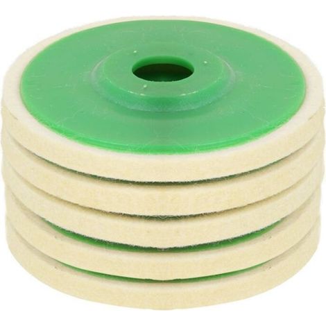 10 Disques de polissage, Laine, 125 mm, Feutre, Pour métal et non-métal (1/5)