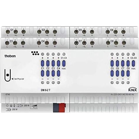 Theben DM 8-2 T KNX 8-fach Universal-Dimmaktor FIX2, Dimmbereich 0-100% (1/5)