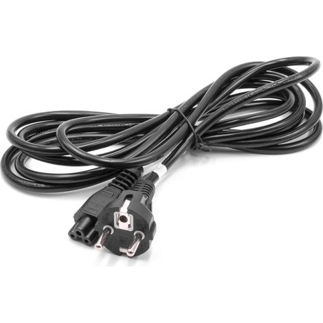 vhbw Netzkabel Schutzkontaktstecker kompatibel mit Vorwerk Kobold VR300, VR100, VR200 - C5 Micky Mouse Kleeblatt Buchse, 3 m (1/2)