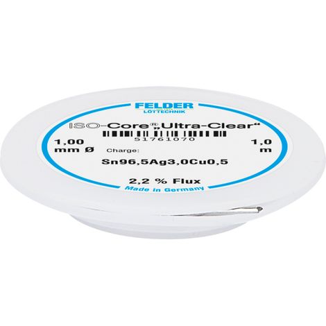 Felder ISO-Core "Ultra Clear" SAC305 Lötzinn Spule Sn96,5Ag3Cu0,5 1 mm