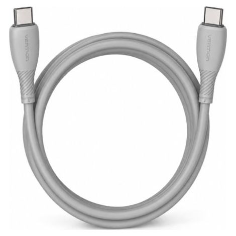 Cable USB 2.0 Tipo-C Vention TRVHH/ USB Tipo-C Macho - USB Tipo-C Macho/ Hasta 60W/ 480Mbps/ 2m/ Gris
