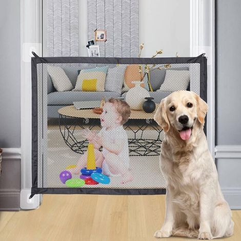 Porte Magique pour Chiens,180 x 72 cm Barriere Chien Barriere de Securite Chien,Barrière de Sécurité Filet Chien Portables,Barrière pour Chiens,Barrière de Sécurité Chien (1/4)
