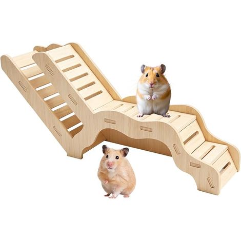 Maison en Bois, Cachette et Tunnel pour, Accessoire avec Échelle, Système d'Exploration pour, et Octodons, Structure d'Escalade (1/2)