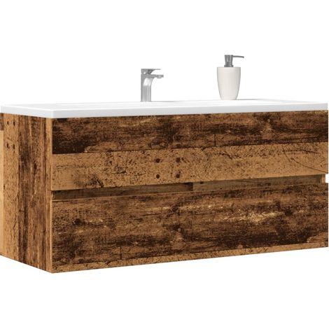 vidaXL Waschbeckenschrank Altholz-Optik 100x38,5x45 cm Holzwerkstoff (1/5)