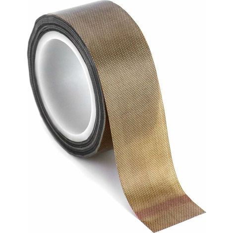 1 Pc Scotch Teflon Ruban Adhésif Haute Température de PTFE, Bande de Teflon 0,13 mm d'Épaisseur pour Machine Sous Vide, 25mm x 10M (1/5)