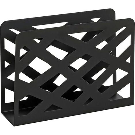 Portariviste in metallo nero - Dimensioni: L 35 cm x A 26 cm x P 10 cm, Stile: Moderno (1/4)