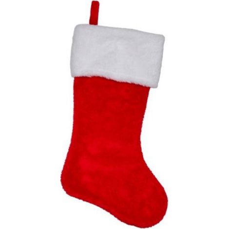 51cm Red and White Traditional Hanging Christmas Santa Stocking