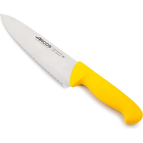 COLTELLO DA CUCINA SERIE 2900 (200 mm) - Coltello a lama larga, bordo seghettato, stabile e robusto. Coltello multiuso per professionisti e cuochi amatoriali.