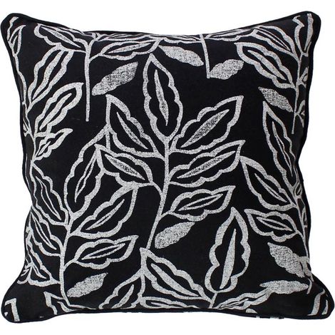 Coussin Déco à Motifs "Lodge" 40x40cm Noir & Blanc (1/4)