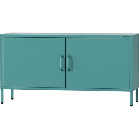 Jan Nowak Fernsehschrank ROSA TV Schrank TV mit  Beinen Board für Wohnzimmer, Schlafzimmer Metall Fernsehtisch mit Türen und Stauraum, 115 x 59,5 x 40 cm, Seegrün (1/5)