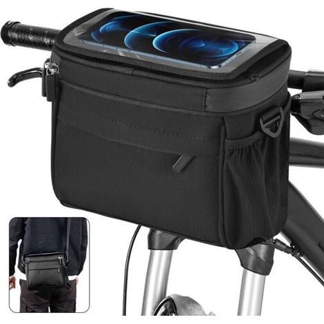 (Noir)Sacoche Vélo Guidon - Valkental - 5L - Écran Tactile - Imperméable - Adaptateur Rapide (1/5)