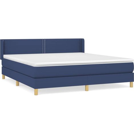 Maison Exclusive - Cama box spring con colchón tela azul 180x200 (1/5)