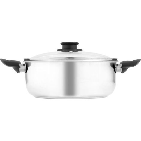 Casseruola 2 manici  inox royal cop/vetro cm24