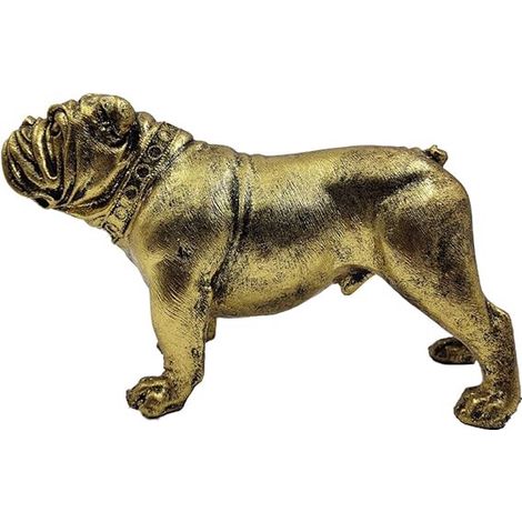Statuetta ornamentale per la decorazione della casa, cane, colore oro