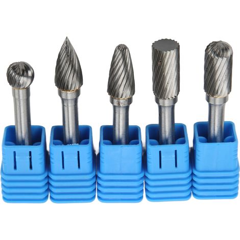 Satz mit 6 x 10 mm Hartmetall-Rotationsfräsern zum Polieren, Schleifen, Gravieren und Bohren. ACDFG (1/5)