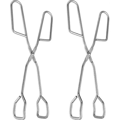 Pinces à aliments longues en acier inoxydable lot de 2 revêtement antidérapant pour table et activités de plein air (1/5)