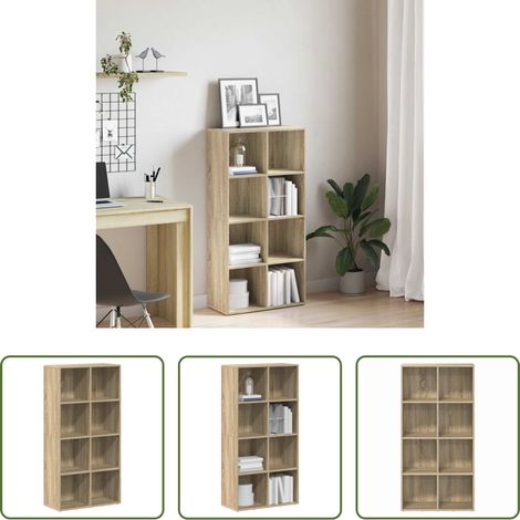 vidaXL Meuble de salle de séjour - Bibliothèque/Buffet Chêne sonoma 66x30x130 cm Bois d’ingénierie (1/5)