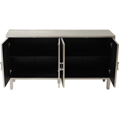 Credenza a 4 ante 152 cm in MDF color champagne con gambe in pino (1/5)