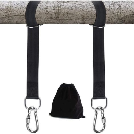 Robustes Schaukelset bis 30 kg, schnelle und einfache Montage am Baum mit 2 Gurten und Karabiner, 2-teiliges Set. (1/5)