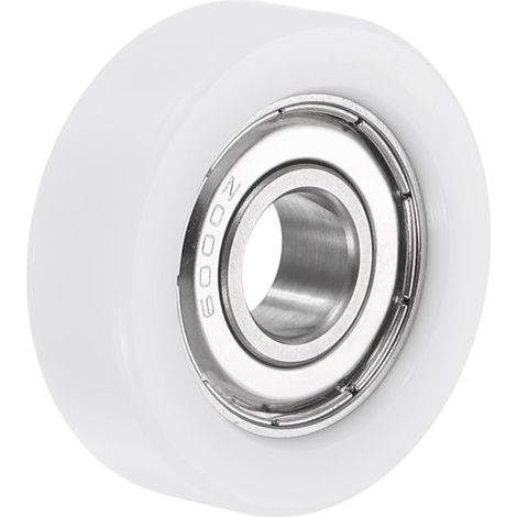 Roue de convoyeur coulissante - 2 Pièces - PU et Métal - Roulement fluide - Pour systèmes industriels - Blanc 10x35x11mm (1/4)