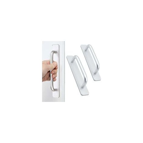 Poignées adhésives instantanées pour tiroirs et armoires de cuisine – 2 pièces en aluminium léger et résistant