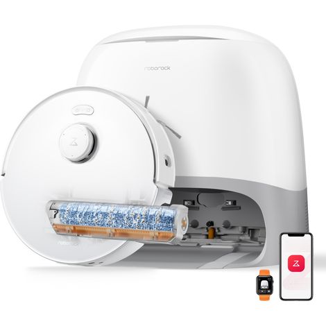 Roborock Qrevo Curv 2 Flow Saugroboter mit Wischfunktion, SpiraFlow-Wischwalze mit Selbstreinigung, 20.000 Pa Saugkraft, Dual Anti-Tangle System, intelligenter Teppichschutz, All-in-One Dock