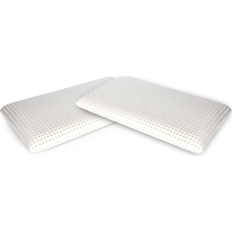 Lot de 2 oreillers pour lit, Oreiller ergonomique "savon" en mousse à mémoire de forme perforée, hypoallergénique et respirant, 70x39xh10 cm (1/5)