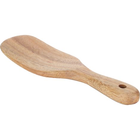 Flacher Teakholzspatel, lebensmittelechtes Küchenutensil aus Holz für die heimische Küche (20,5 x 6 cm) (1/5)