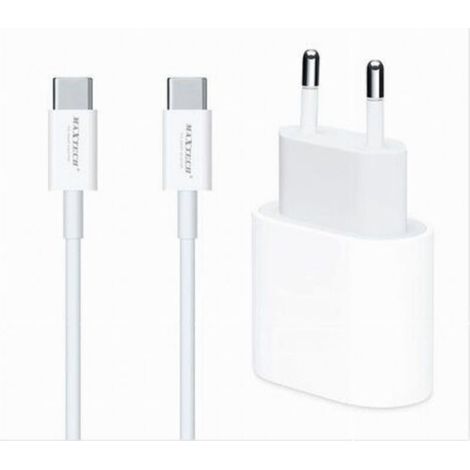 Kit Caricabatteria Caricatore Cavo 1 Mt Type-c Pd 20 Watt 3a Smartphone Ca-s053 (1/3)